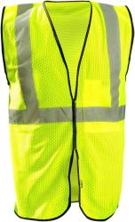 OccuNomix Mens Class 2 Mesh / Single Stripe Hook  Loop Safety Vest (2XL-3XL)