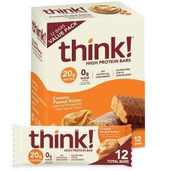 Prime Members: 12-Count 2.1-Oz think! Protein Bars (Creamy Peanut Butter)