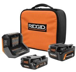 RIDGID 18V 4.0Ah + 2.0Ah MAX Output BatteriesCharger + Select Free Tool