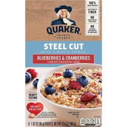 8-Count 1.62-Oz Quaker Instant Steel Cut Oatmeal (Cranberries  Blueberries)